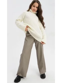 брюки палаццо кожаные школьные для девочки, широкие штаны Lakrosh 140323300 купить за 1 197 ₽ в интернет-магазине Wildberries