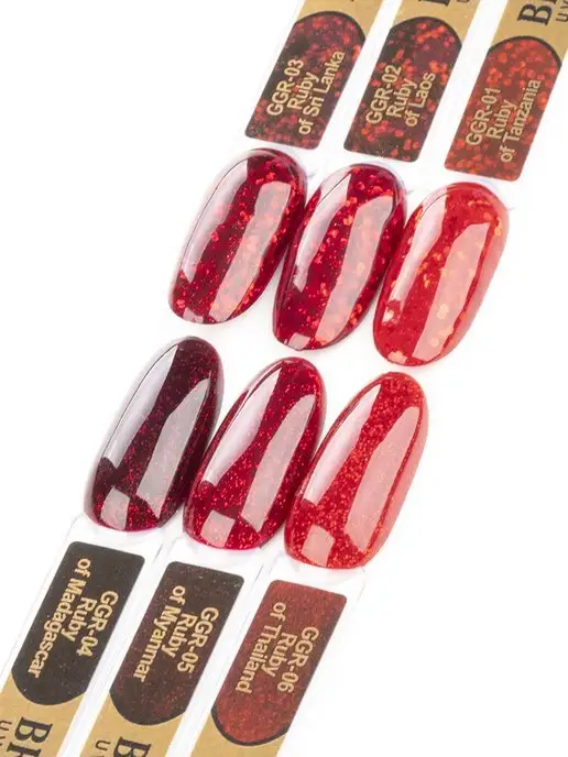 Nail Club Professional Гель-краска для ногтей с блёстками GGR-03 Ruby of Sri Lanka, красный, фото 2