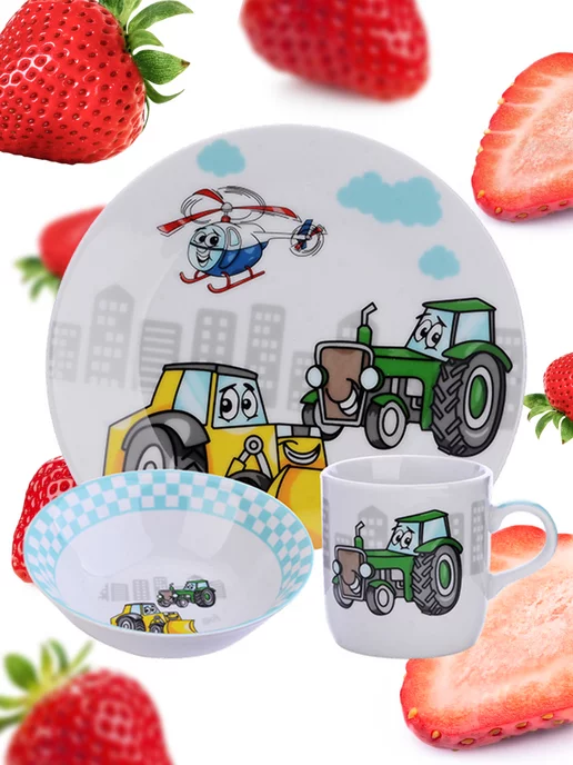 Набор детской посуды 3 предмета - фото 9