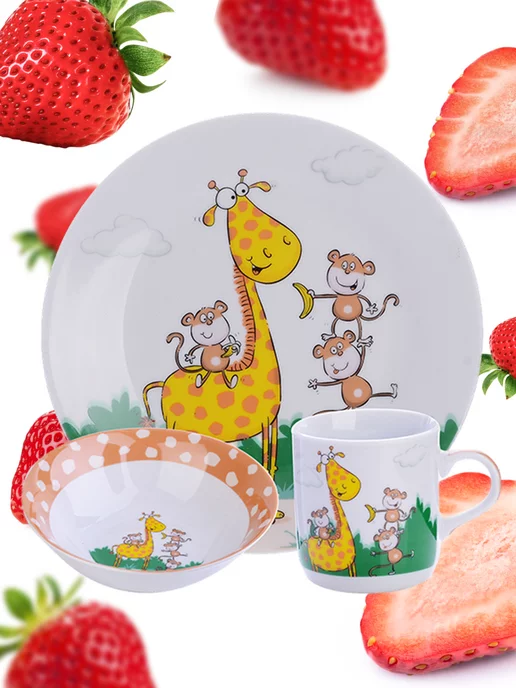 Набор детской посуды 3 предмета - фото 9