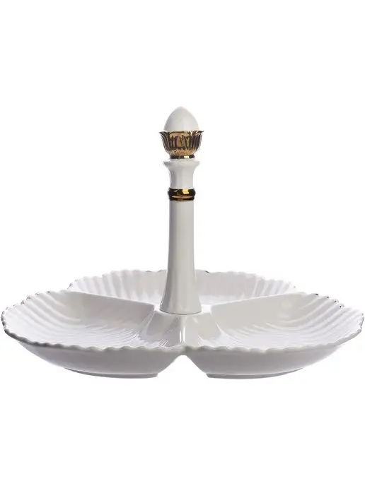 Менажница фарфоровая белая секционная 3 секции - фото 3