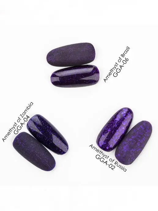 Nail Club Professional Гель-краска для с блёстками GGA-03 Amethyst of Namibia, фиолетовый, фото 7