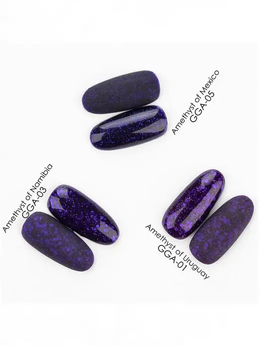 Nail Club Professional Гель-краска для ногтей с блёстками GGA-05 Amethyst of Mexico, фиолетовый, фото 3
