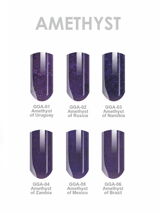 Nail Club Professional Гель-краска для ногтей с блёстками GGA-05 Amethyst of Mexico, фиолетовый, фото 7