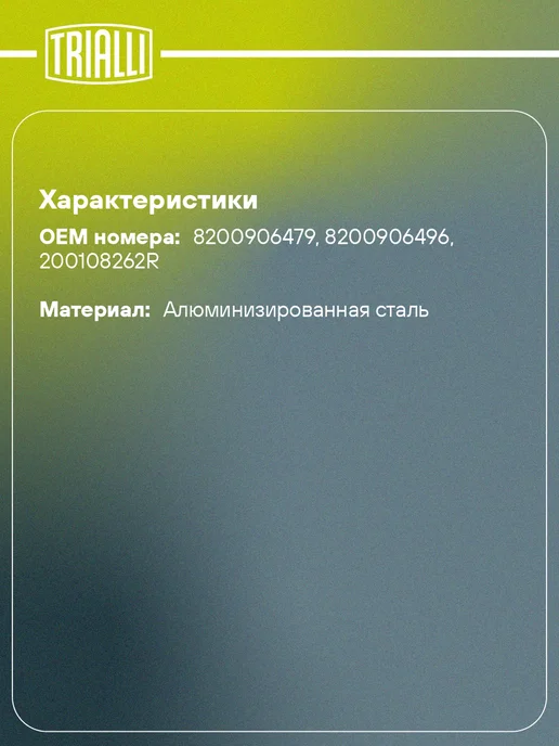 TRIALLI Глушитель для а м Renault Sandero (07-) дополнительный, вариант, фото 2