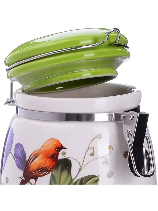 Банка для сыпучих продуктов керамика с крышкой 930 мл - фото 8