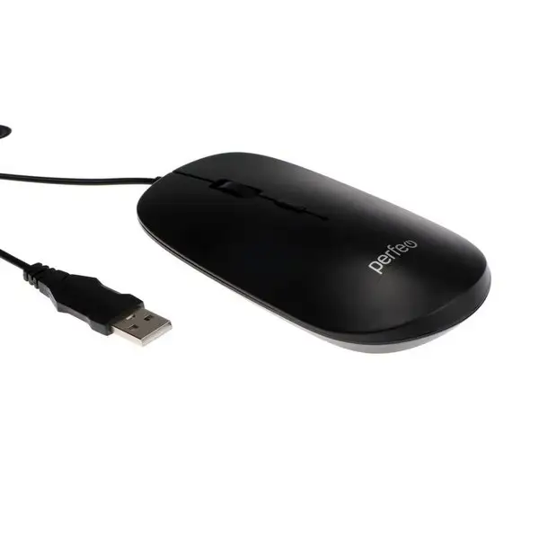 Мышь Perfeo WAIST, проводная, оптическая, 800 dpi, USB