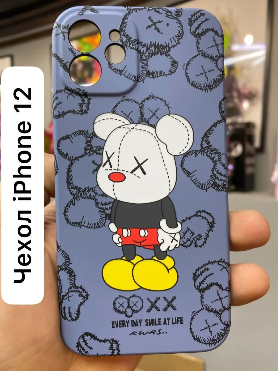 Силиконовый чехол iphone 12 бампер на телефон с KAWS LUXO 140500409 купить  в интернет-магазине Wildberries