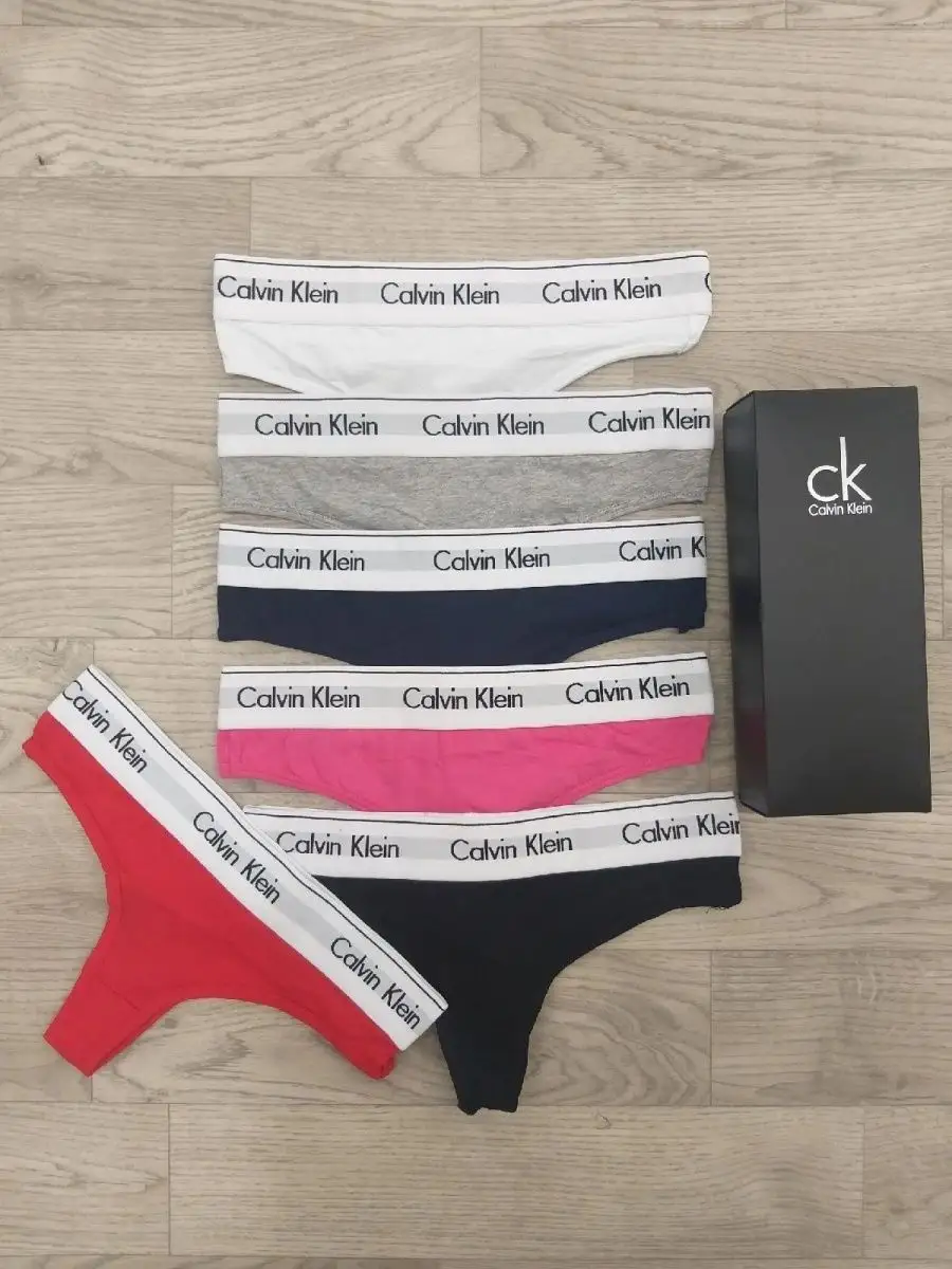 Трусы женские стринги CALVIN KLEIN набор 5 шт хлопок udda 140570768 купить  за 1 163 ₽ в интернет-магазине Wildberries