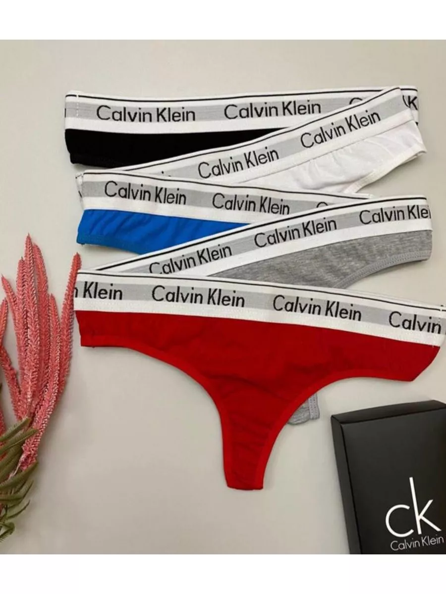 Трусы женские стринги CALVIN KLEIN набор 5 шт хлопок udda 140570768 купить  за 1 163 ₽ в интернет-магазине Wildberries