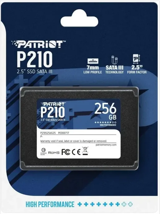 PATRIOT SSD накопитель P210 P210S256G25 256ГБ, 256 ГБ, фото 5