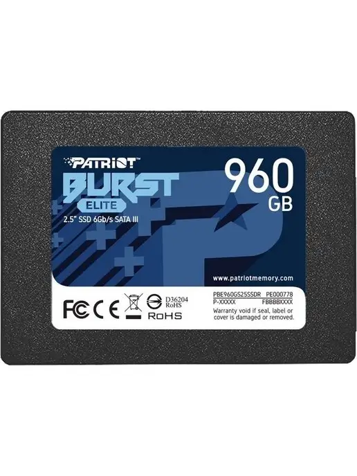 PATRIOT SSD жесткий диск SATA 2.5" 960GB PBE960GS25SSDR, 960 ГБ