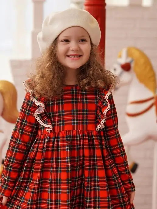 Dress with a Scottish print