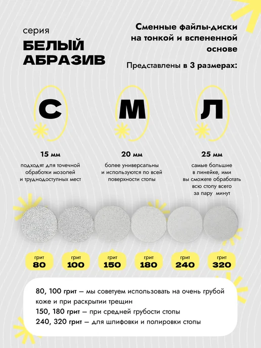 Algebra Beauty Сменные файлы на диск 100 грит 20 мм 50 шт, 50 шт, фото 5