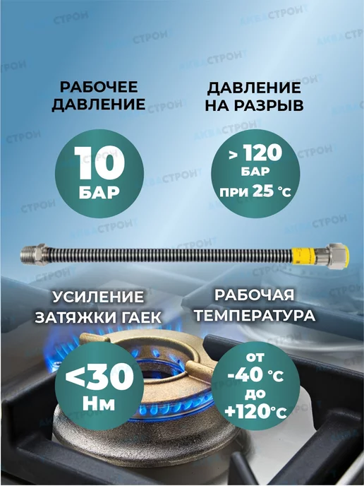 Thermofix Сильфонная подводка для газа Gasfix3 4"х0.4 м, 0,4 м, фото 2