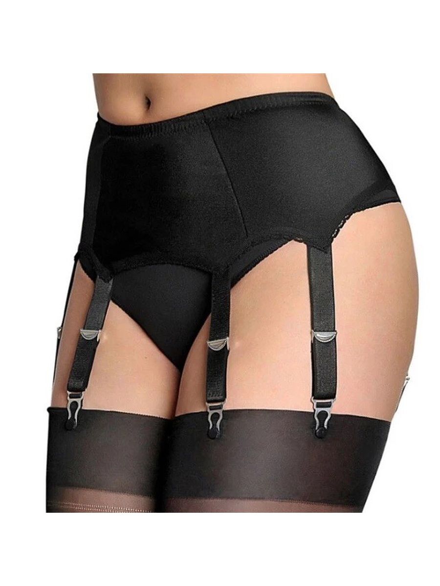 Пояс для чулок stockings hq New Classic 6-Strap Plain Front Suspender Belt - Plus Size