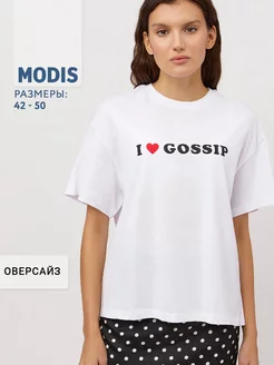 Футболка оверсайз с принтом Modis 140888031 купить за 280 ₽ в интернет-магазине Wildberries