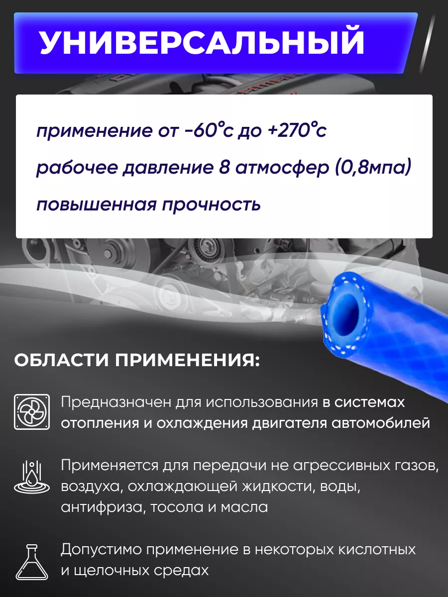 Шланг силиконовый армированный 16мм - 5м РТИОПТ 140923957 купить за 5 153 ₽  в интернет-магазине Wildberries