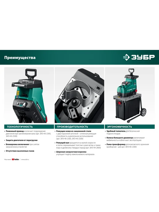 ЗУБР Измельчитель ЗИЭ-40-2300, вариант, фото 6