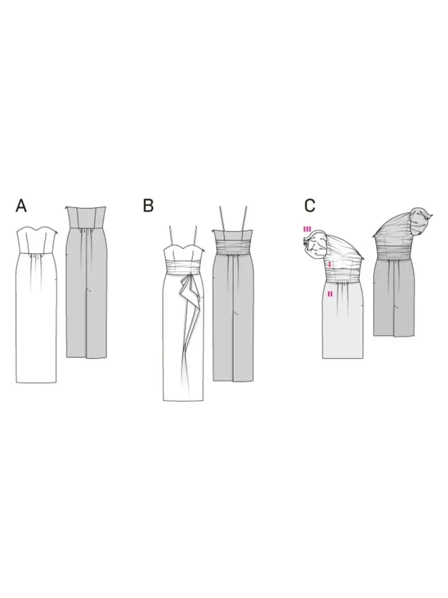 Выкройка Платье бюстье для Барби. Формат PDF