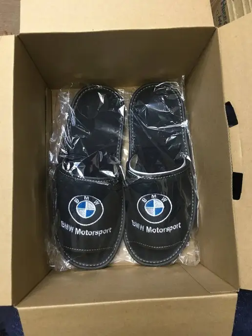 BMW Тапочки домашние открытые, черный, фото 6