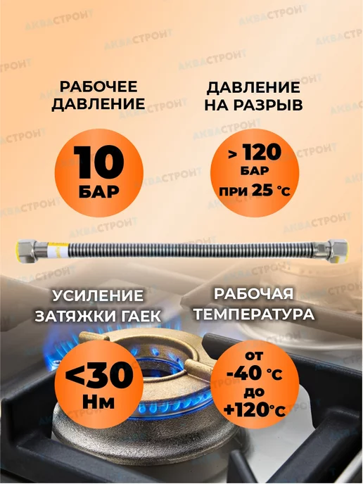 Thermofix Сильфонная подводка для газа Gasfix 3 4"х0.8 м, х0.8, фото 2