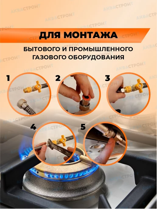 Thermofix Сильфонная подводка для газа Gasfix 3 4"х0.8 м, х0.8, фото 4