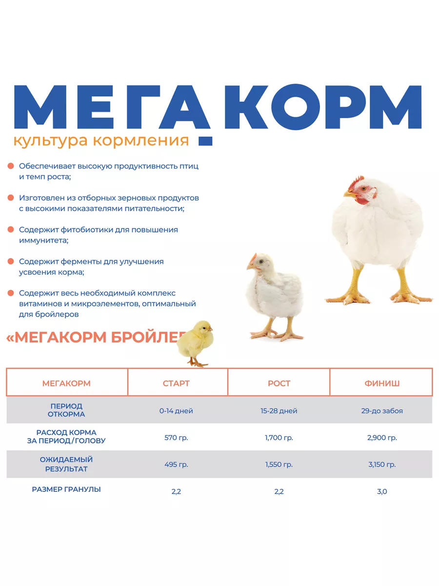 ПК-5-0 предстарт от 0-7 дней Мегамикс 25кг