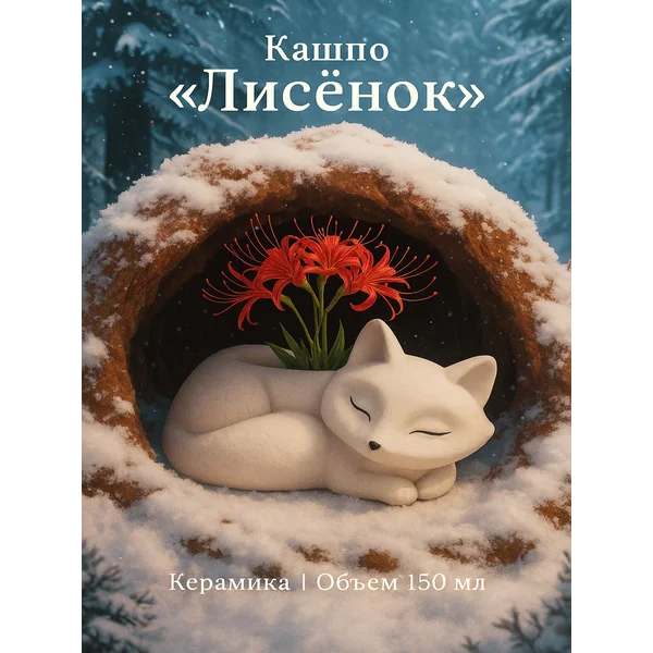 Декоративный горшок для цветов «Лисёнок», керамический