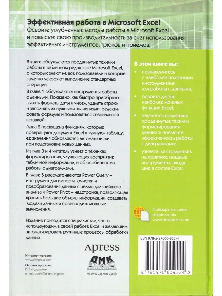 Эффективная работа в Microsoft Excel ДМК Пресс 141097065 купить за 1 331 ₽  в интернет-магазине Wildberries