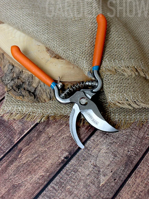 Garden Show Секатор садовый цельнокованный для цветов и деревьев, 21 см, оранжевый, фото 7