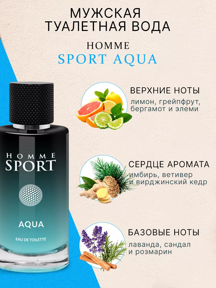 Туалетная вода Homme Sport Aqua 100 мл Art Parfum 141117300 купить в  интернет-магазине Wildberries