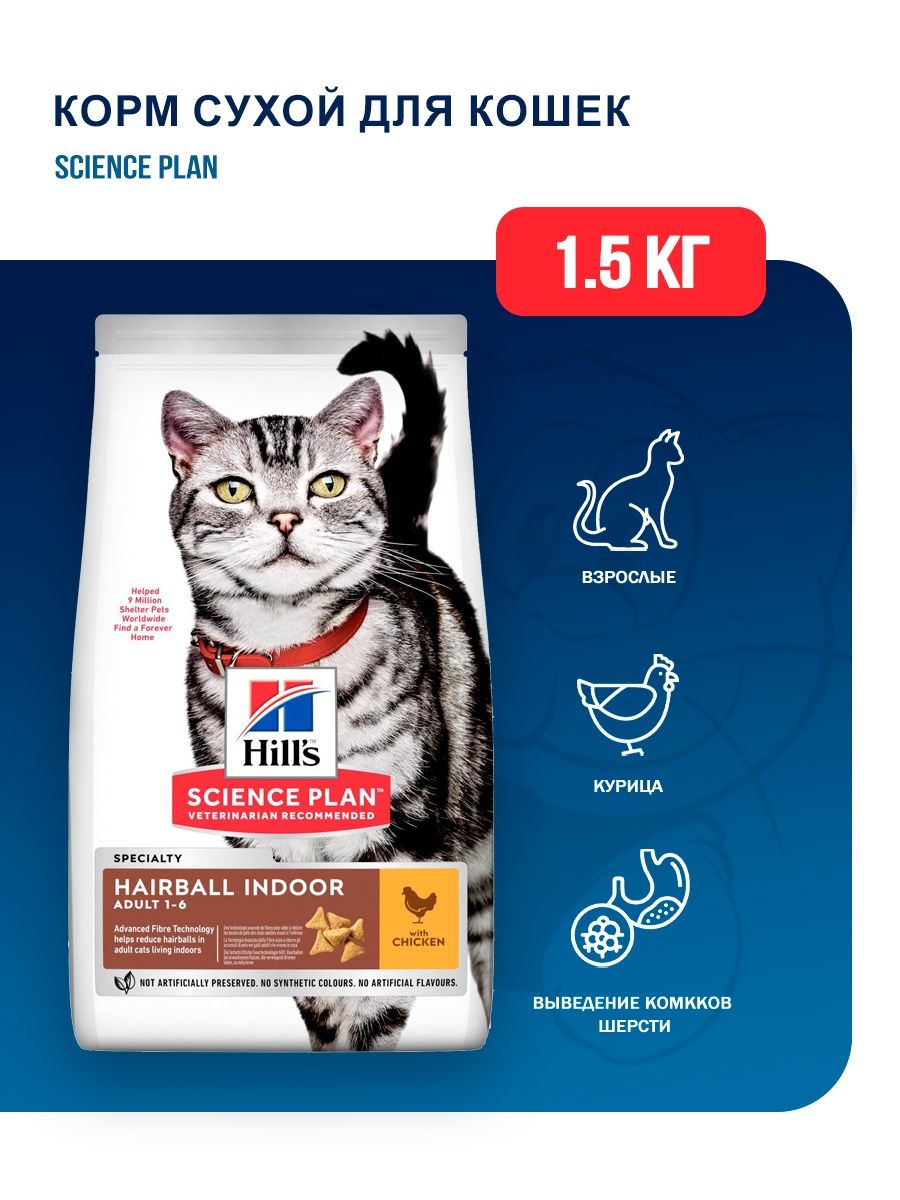 Indoor корм для кошек. Хиллс Hairball Indoor корм для кошек отзывы.