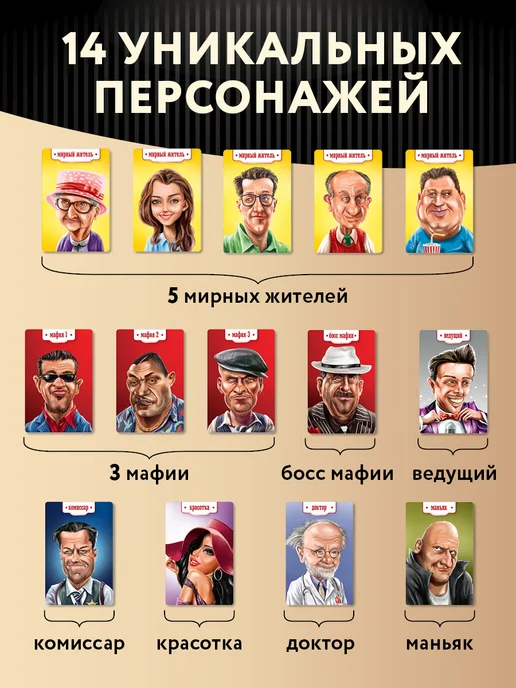 ТРИ СОВЫ Настольная игра Мафия, черный, фото 3