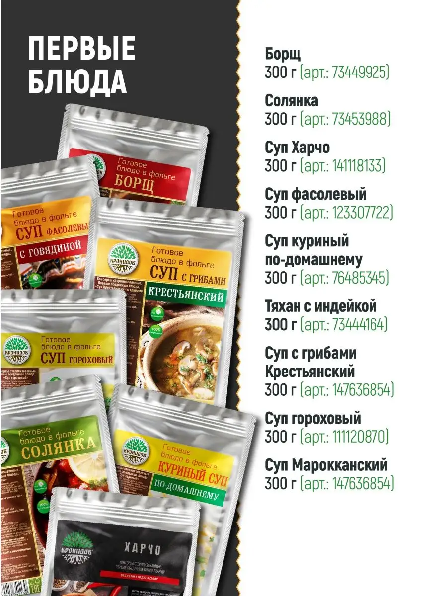 Готовый суп харчо классический 600 гр Кронидов 141128994 купить в  интернет-магазине Wildberries