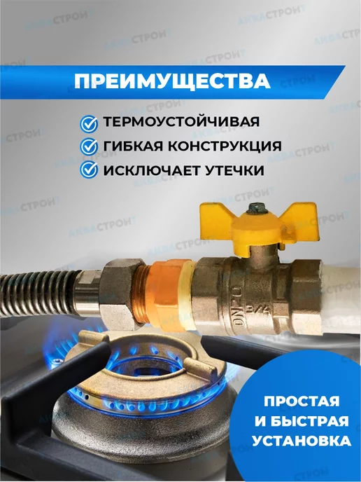 Thermofix Сильфонная подводка для газа"Gasfix"1 2"х1.5м г ш, вариант, фото 5