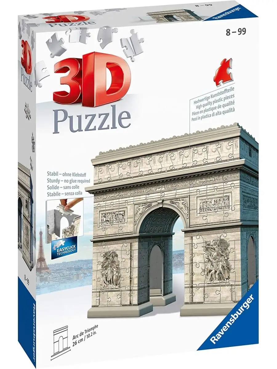 Ravensburger 3D пазл Триумфальная арка Париж 216 элементов Ravensburger  141272249 купить за 1 540 ₽ в интернет-магазине Wildberries