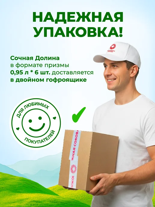 Сочная долина Напиток Яблоко Клубника Земляника 0,95 л х 6 шт, 950 мл, 6 шт, фото 6