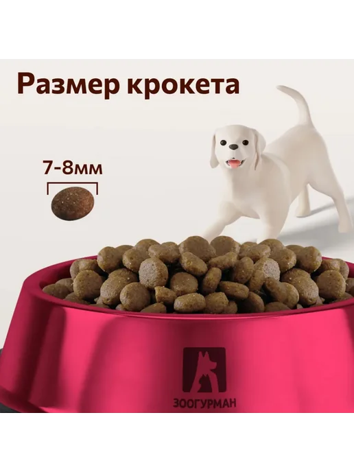 Сухой корм ЗООГУРМАН для собак, мелкие, средние, чувствительное пищеварение, ягненок, 10 кг, фото 6