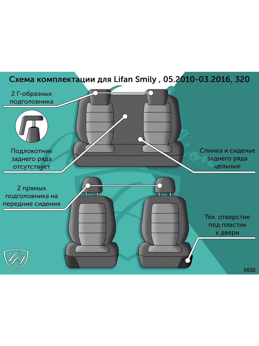 Авточехлы для сидений Lifan Smily , 05.2010-03.2016 Lord Autofashion  141318142 купить за 9 880 ₽ в интернет-магазине Wildberries