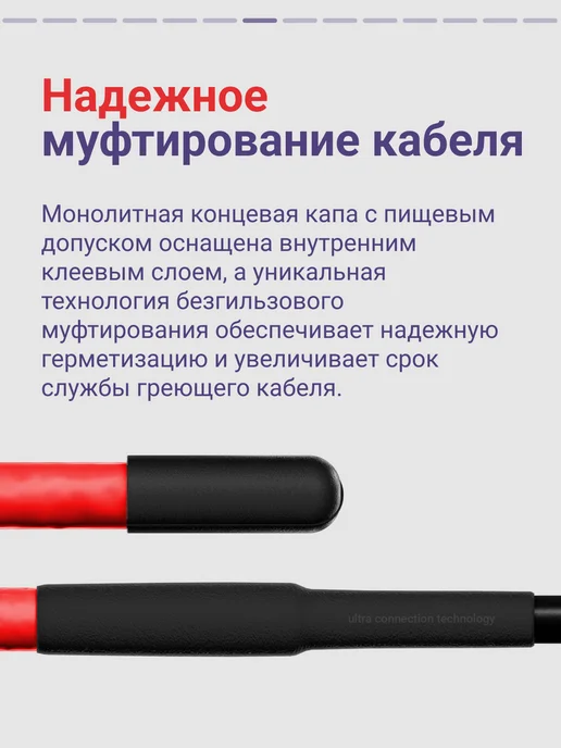 Nunicho Греющий кабель в трубу 3м с конусным сальником 1 2, 3 4, 3 м, фото 7