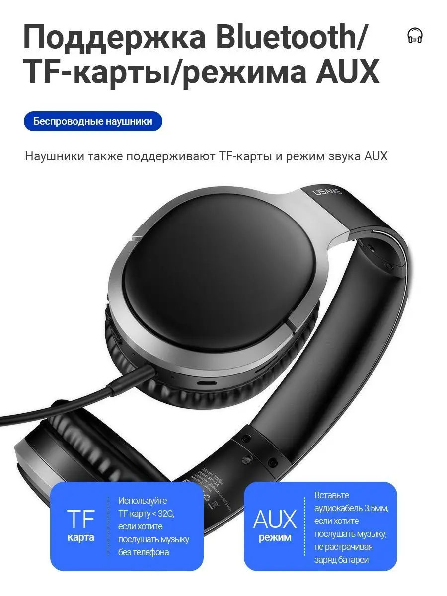 Наушники беспроводные большие YN SMART PRESENT 141343628 купить за 2 306 ₽  в интернет-магазине Wildberries