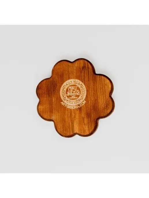 Art of Siberia Деревянная менажница "Клевер" из кедра, коричневый, фото 6