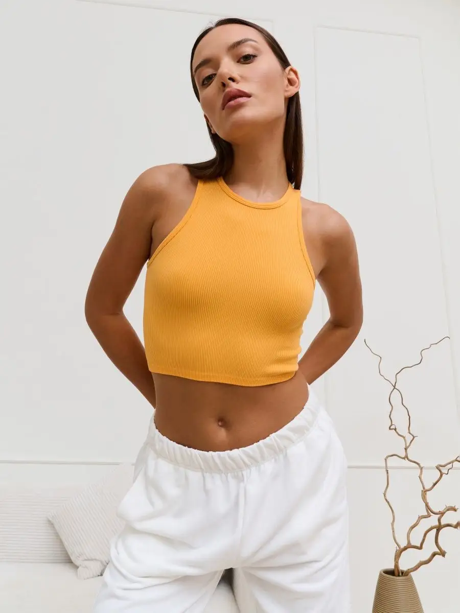 Yellow zip best sale up crop top