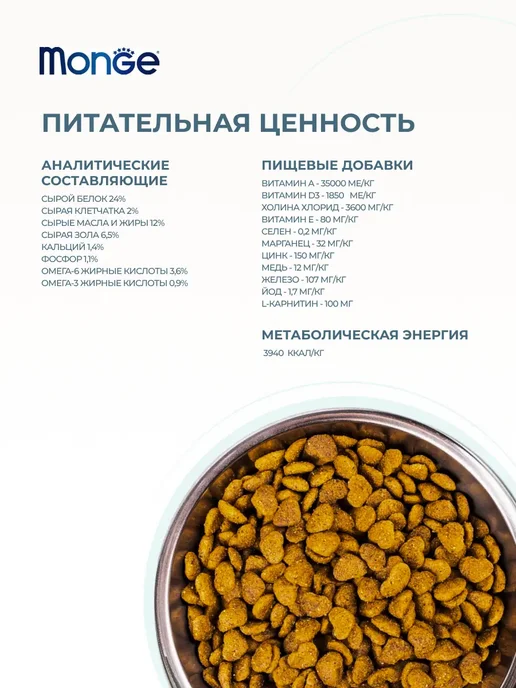 Сухой корм MONGE Hypoallergenic для собак, лосось, тунец, 12 кг, фото 3