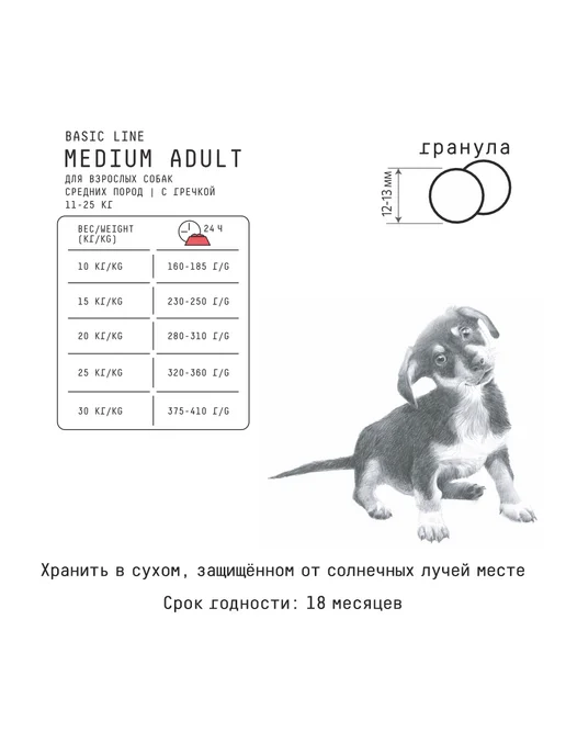 Сухой корм AJO Гречка для собак, средние, говядина, 2 кг, фото 4