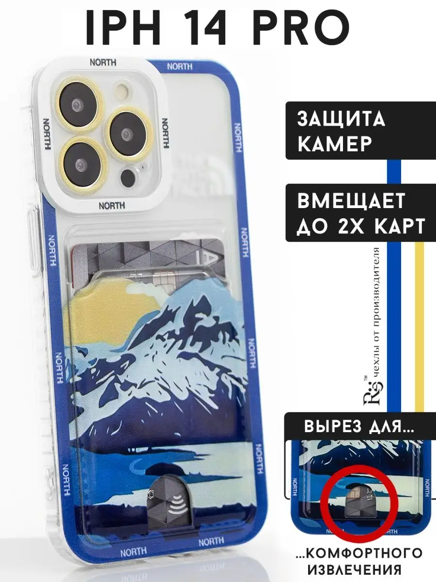 чехол на iPhone 14 Pro прозрачный с карманом Re:Case 141446740 купить за  130 ₽ в интернет-магазине Wildberries