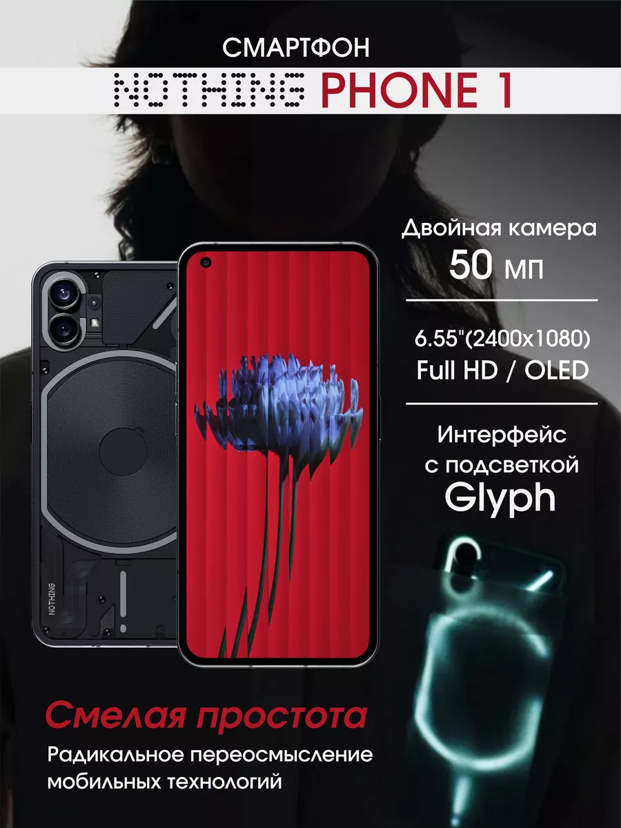 Смартфон Nothing Phone 1 A063, 8/256, черный Nothing 141497660 купить за 26  031 ₽ в интернет-магазине Wildberries