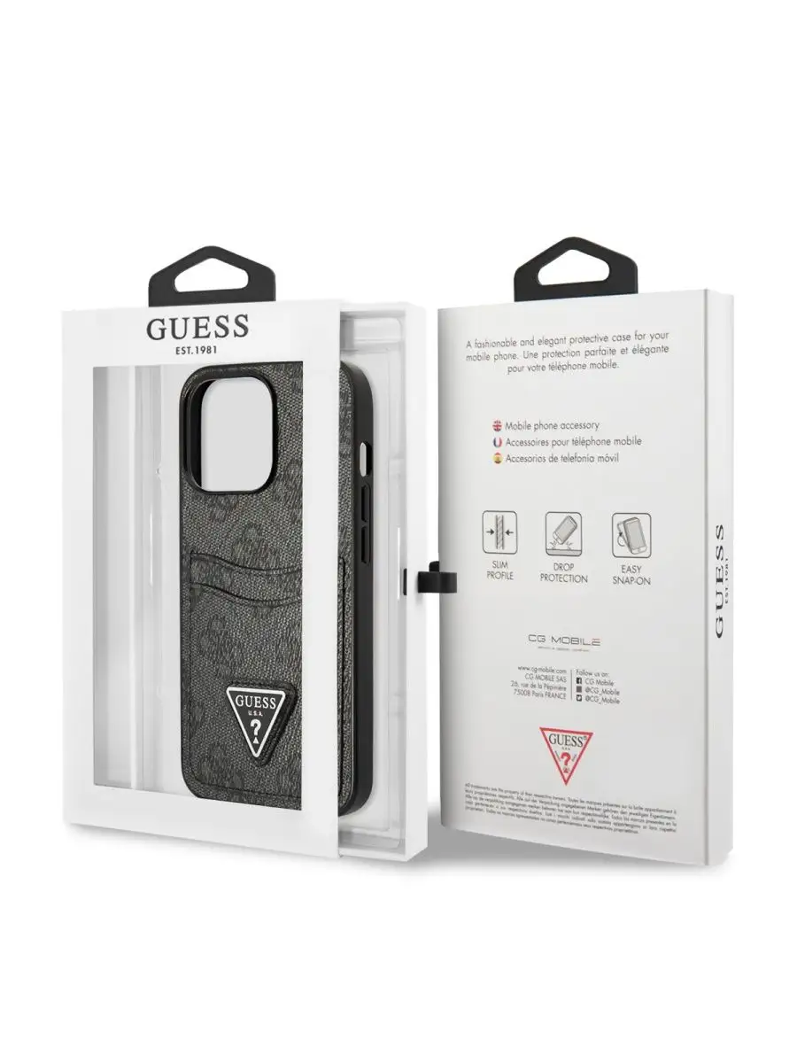 Чехол на iPhone 13 Pro Max экокожа с картхолдером PU leather GUESS  141560035 купить в интернет-магазине Wildberries