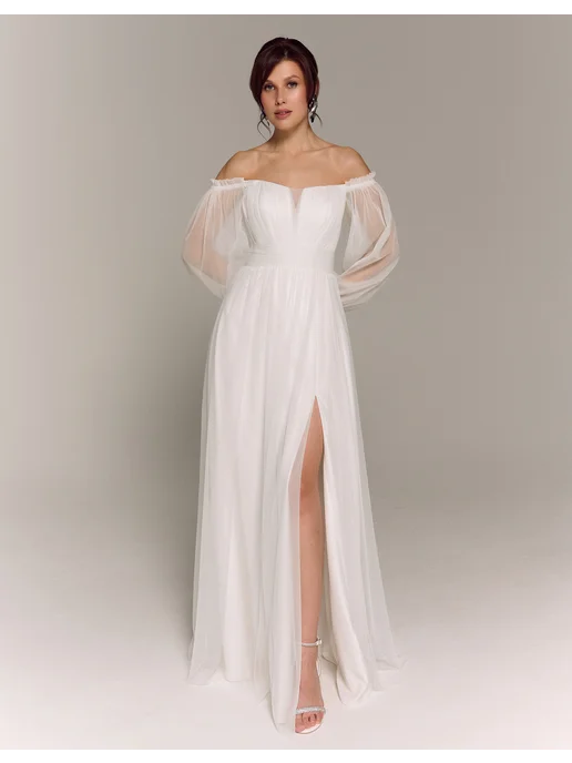 WANT THAT DRESS Свадебное платье с разрезом, белый, фото 2